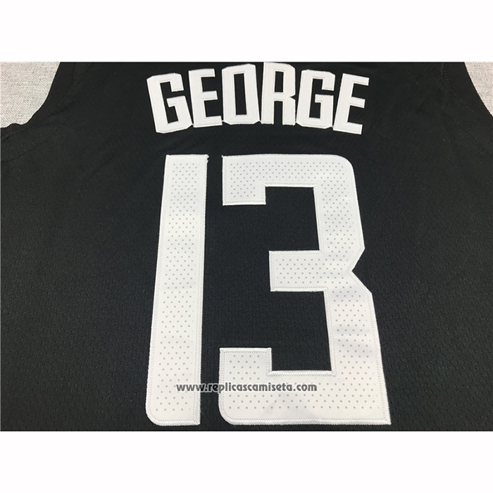 Camiseta Los Angeles Clippers Paul George #13 Statement 2019-20 Negro